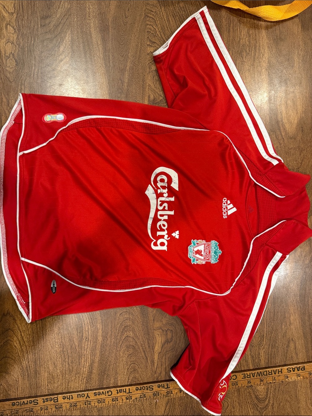 adidas Red Liverpool Football Jersey with Carlsberg Logo